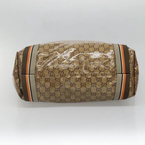 GUCCI GG Crystal Sherry Line Tote Bag Coated Canvas Brown - Picture 9 of 16